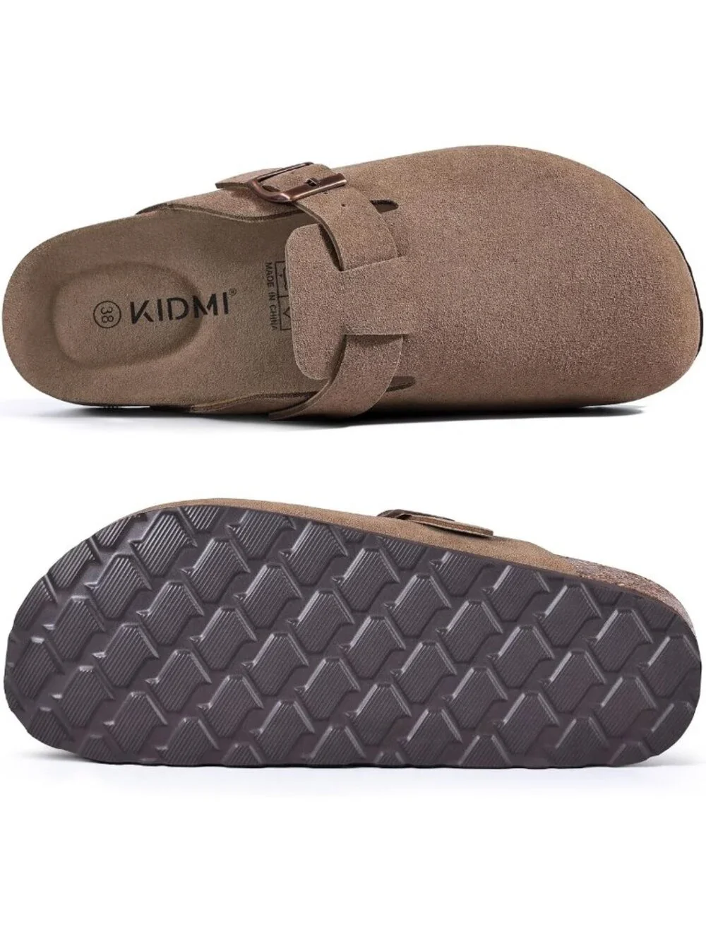 Unisex Vegan Suede Clogs Mules with Comfortable Cork Footbed for Kids